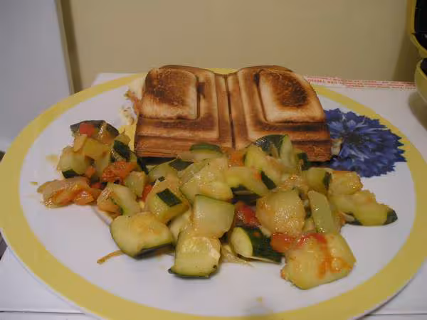 Croque monsieur jambon fromage tomate origan