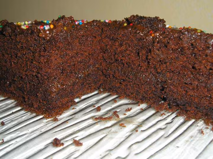 Gateau americain au chocolat coupe