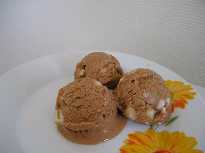Glace gianduja praline bananes