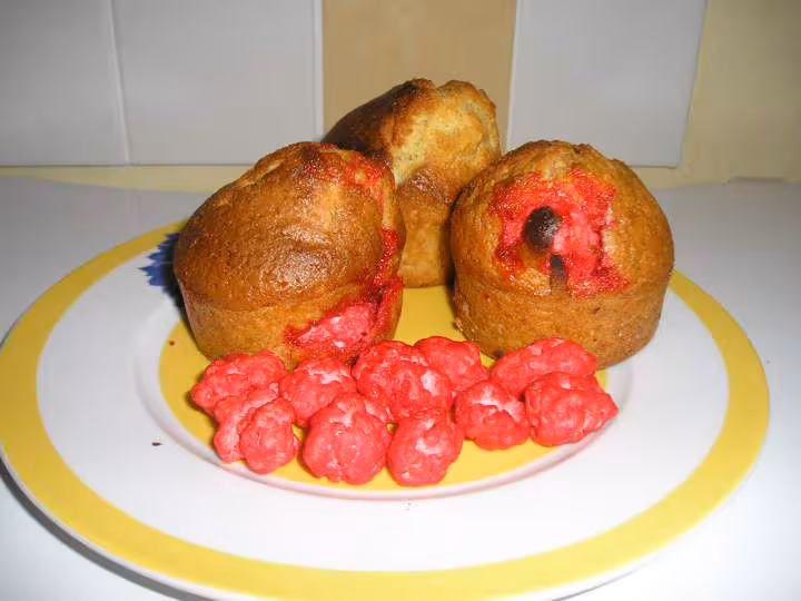 Muffins aux pralines roses