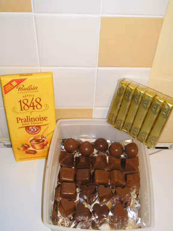 Pralines croustillants aux crepes dentelles