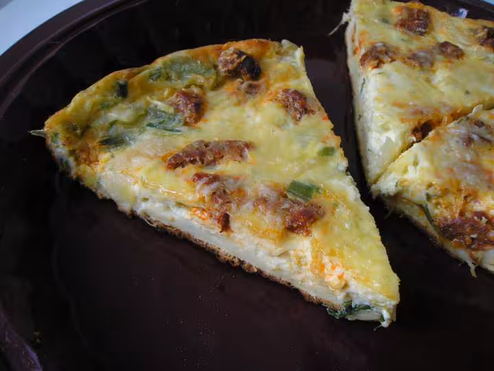 Quiche sans pate poireaux chorizo