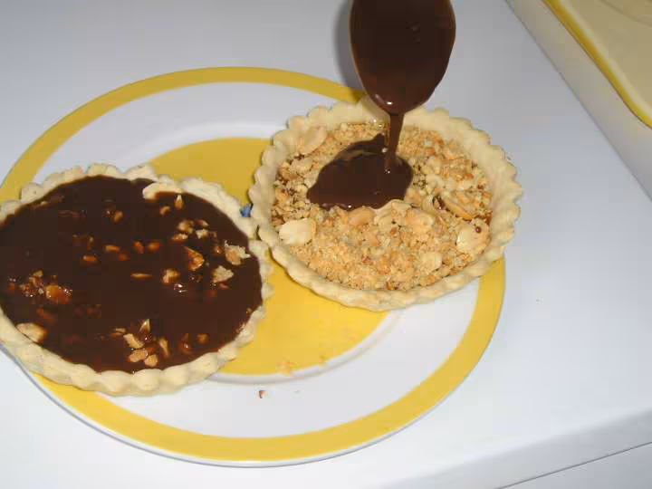 Tarte choco cahuete montage