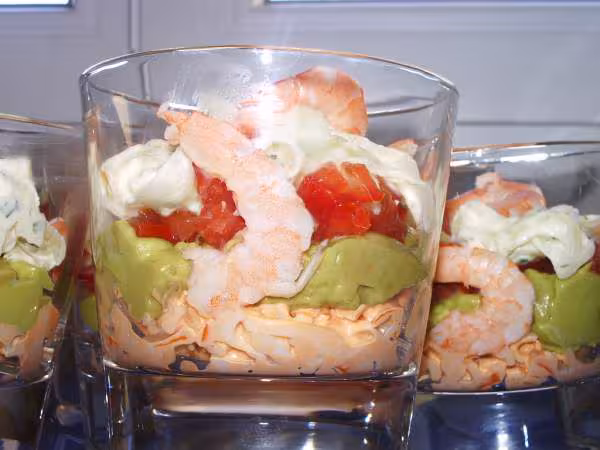 Verrine crevette avocat