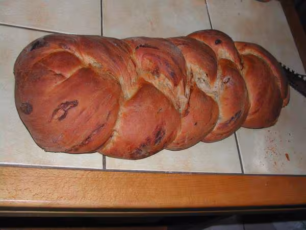 Brioche tresser au pepite de chocolat apres cuisson