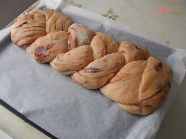 Brioche tresser au pepite de chocolat apres levage