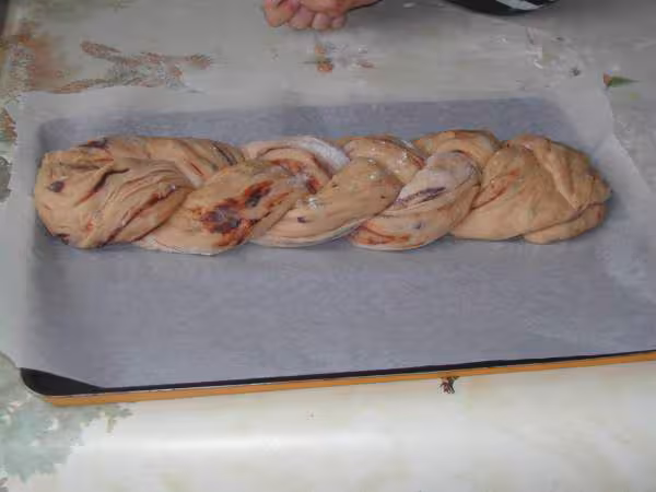 Tresse au pepite de chocolat avant levage