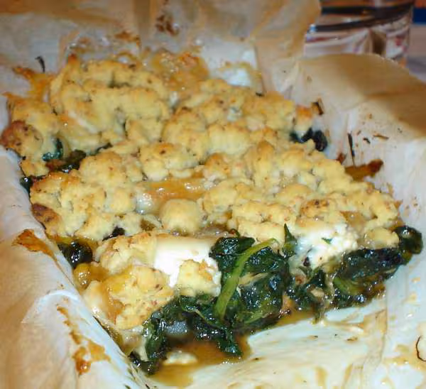 Crumble chevre epinards