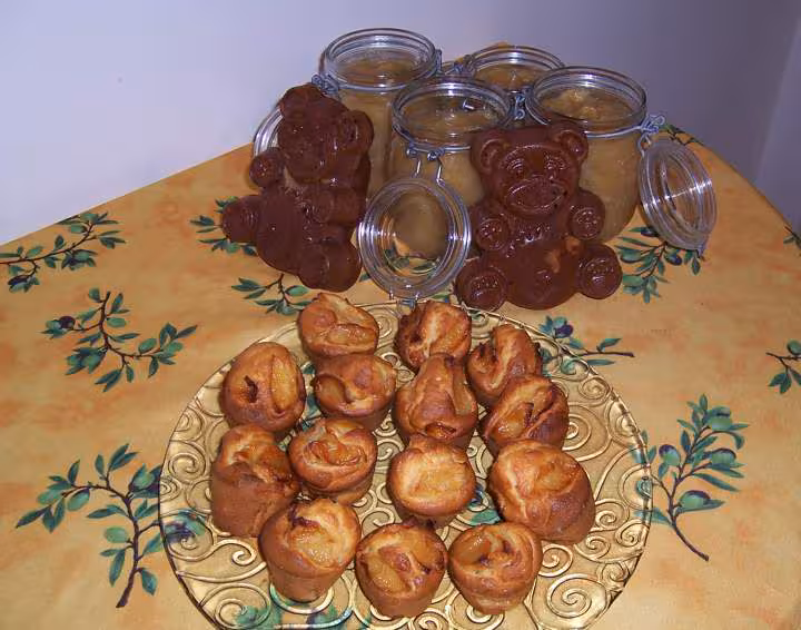Muffins compote gateau ourson chocolat