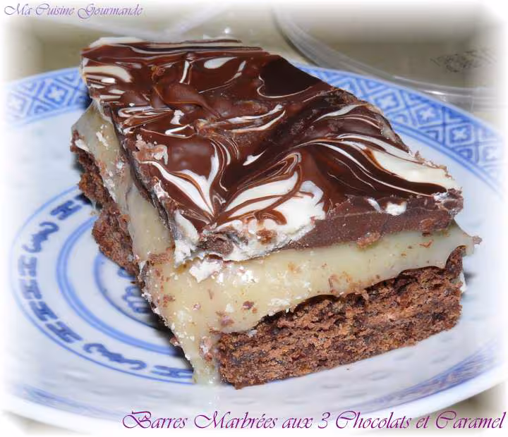 Barres marbrees aux 3 chocolats et caramel