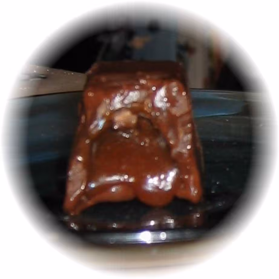 Interieur d un bonbon choco caramel 2eme bouchees