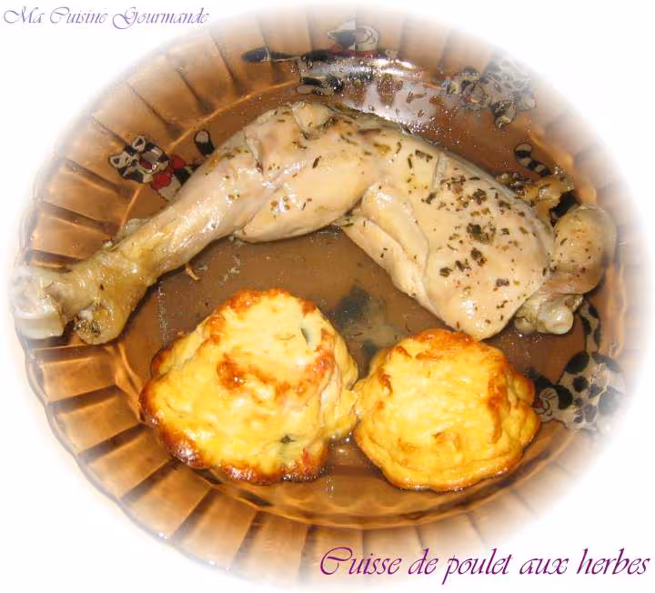 Poulet aux herbes et flans de legumes