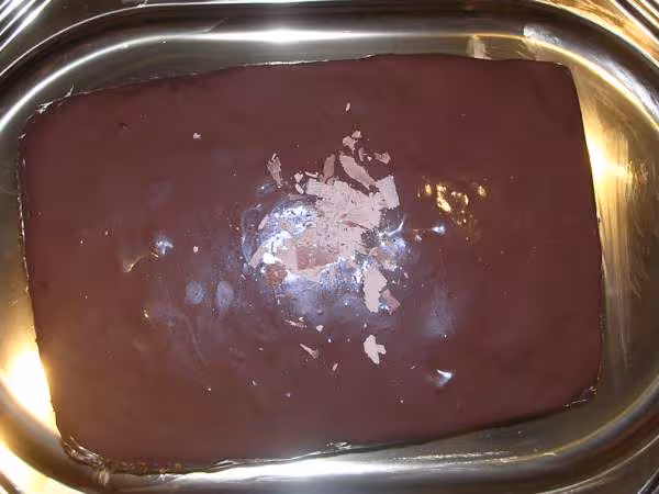 Le croustillant au chocolat vu de dessus