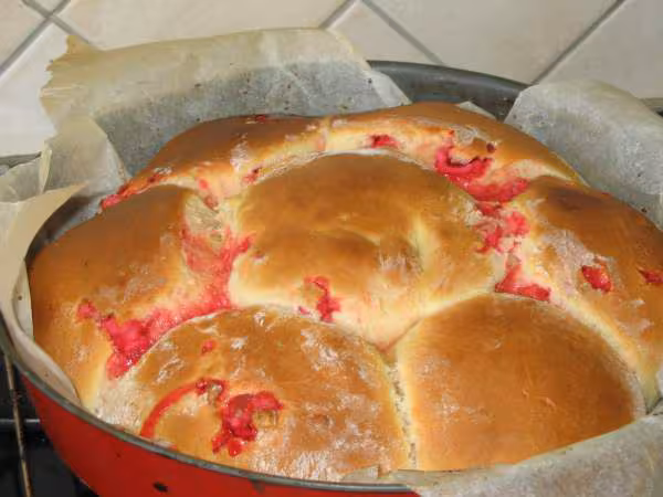 Brioche du peche aux pralines roses
