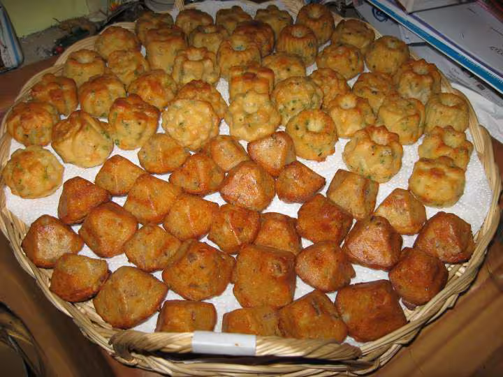 Cakes herbes bacon et cakes chataignes