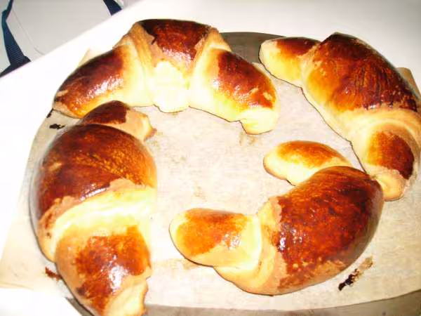 Croissants avec reste de pate de petits pains choco