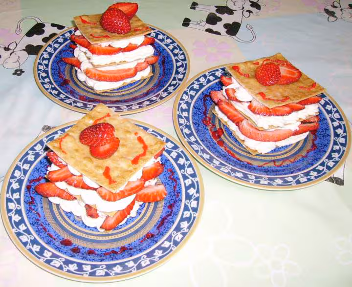 Feuilletines aux fraises