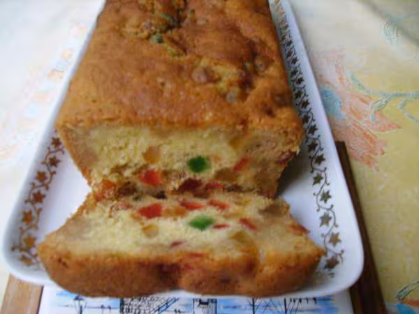 Interieur du cake aux fruits confits