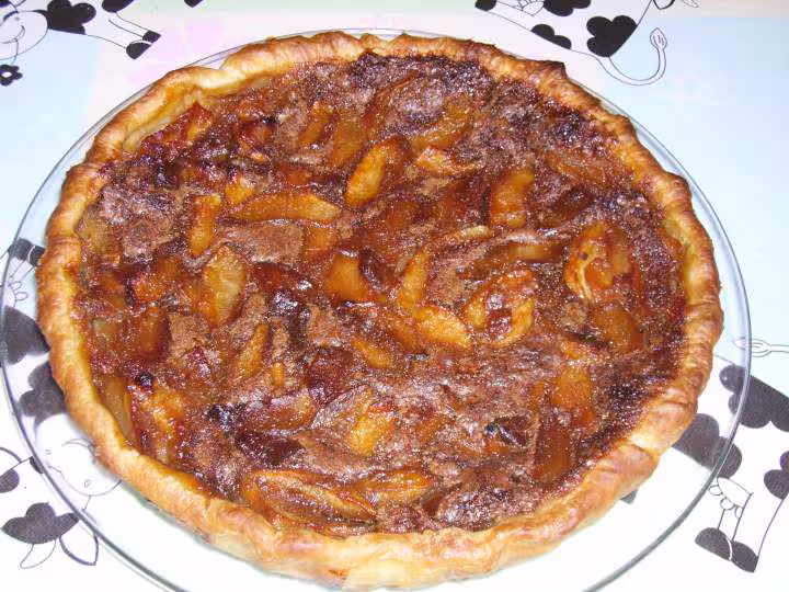 Tarte pommes poires caramel