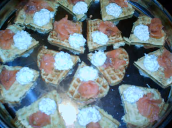 Gaufres de pdt au saumon