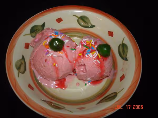 Glace aux fraises sans sorbetiere