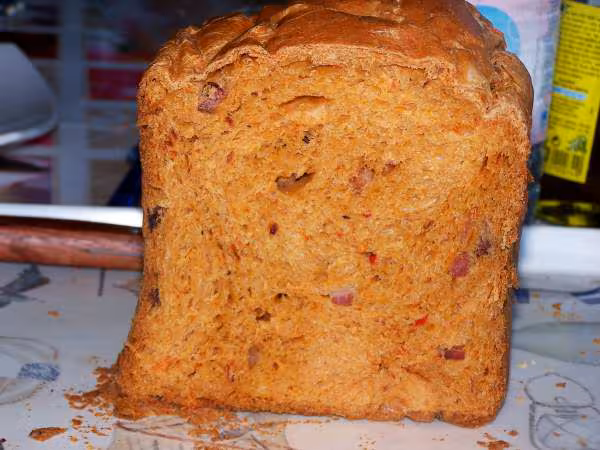 Pain lardons poivron rouge 1