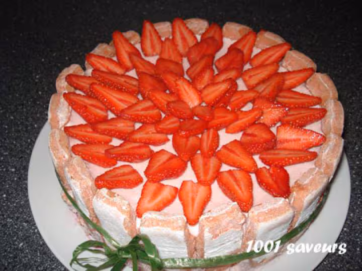 Charlotte aux fraises et mousse citron