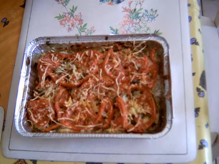 Gratin de riz espadon courgette et tomate