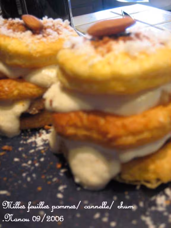 Milles feuilles pommes cannelle rhum miam