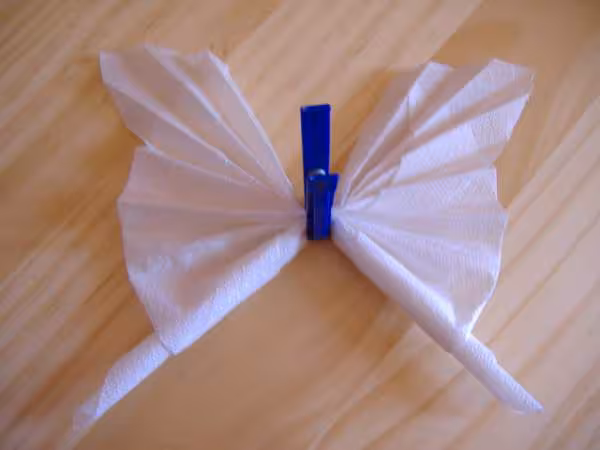 Etapes pliage serviette papillon