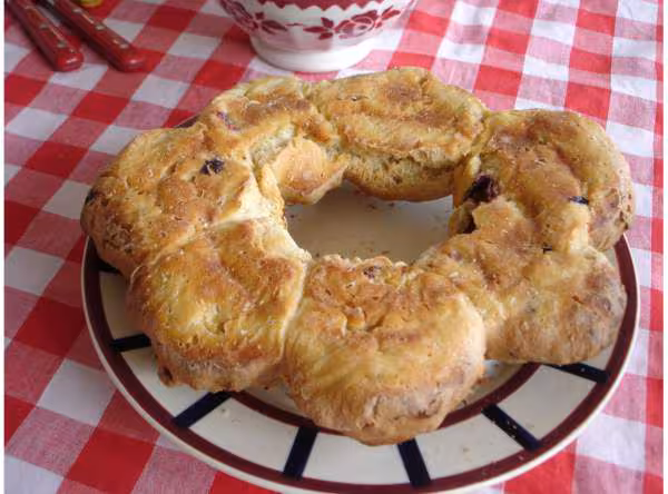Couronne de pain peche quetsche