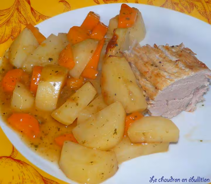 Filet mignon aux pommes de terre et carottes ww