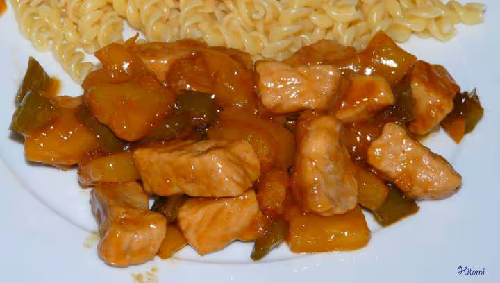 Porc a l ananas et sauce yakitori