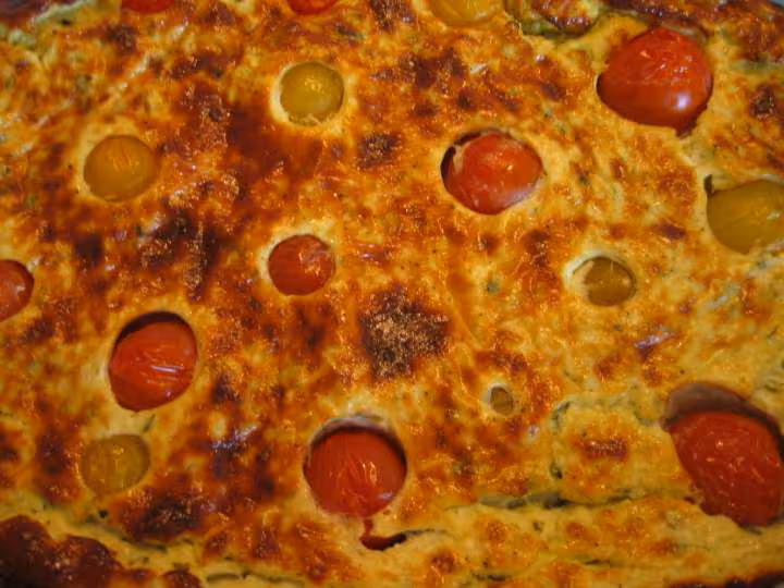 Gateau de fromage blanc aux courgettes et tomates