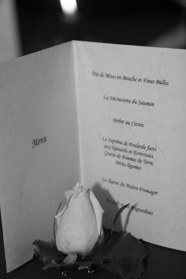 Mon menu de mariage