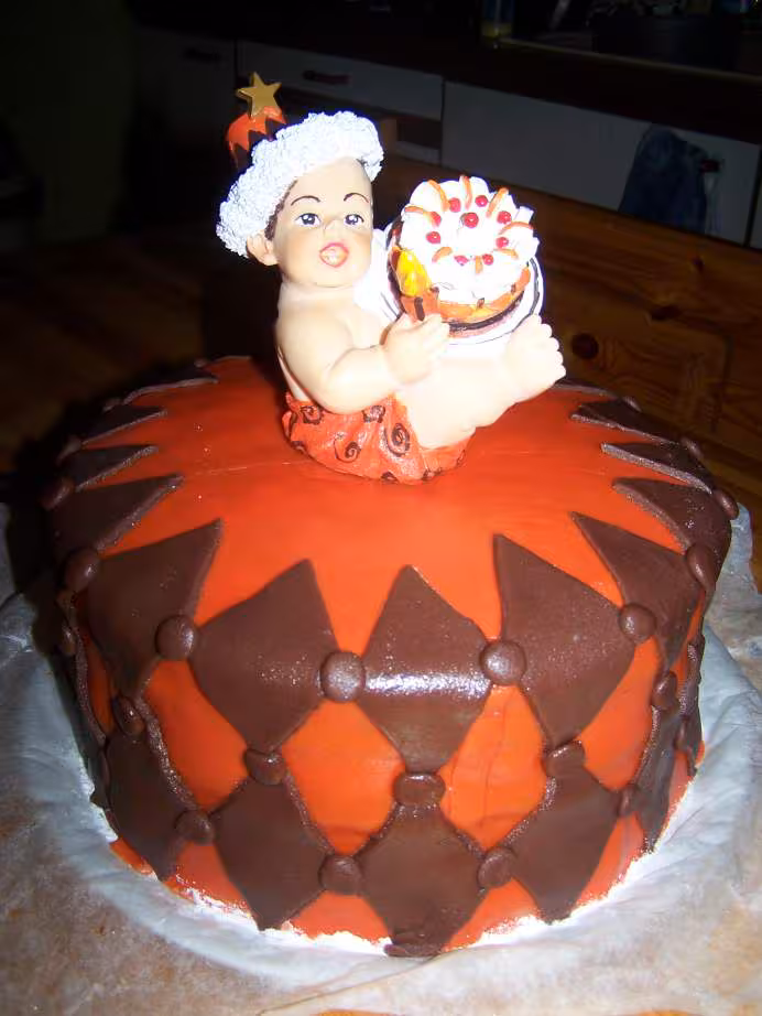 Losanges orange et marron