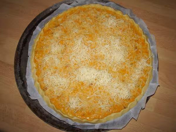 Quiche citrouille avant cuisson