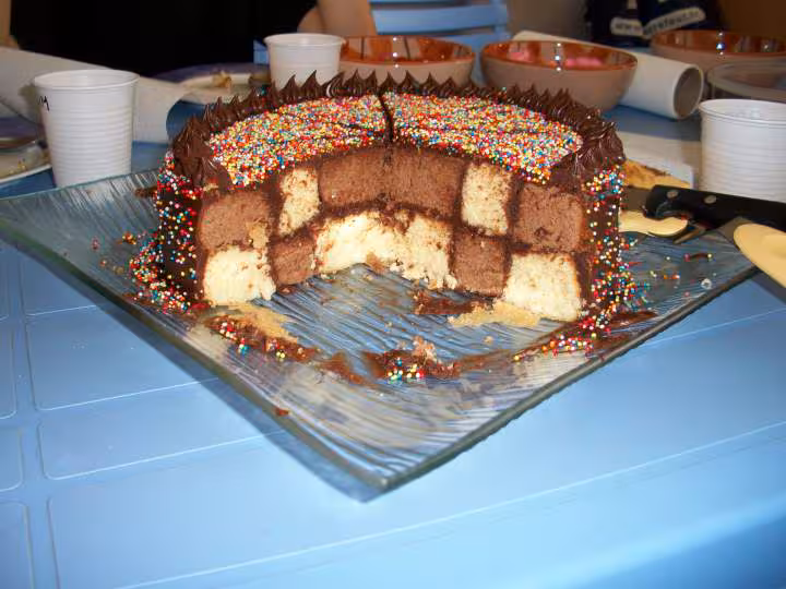 Interieur gateau damier