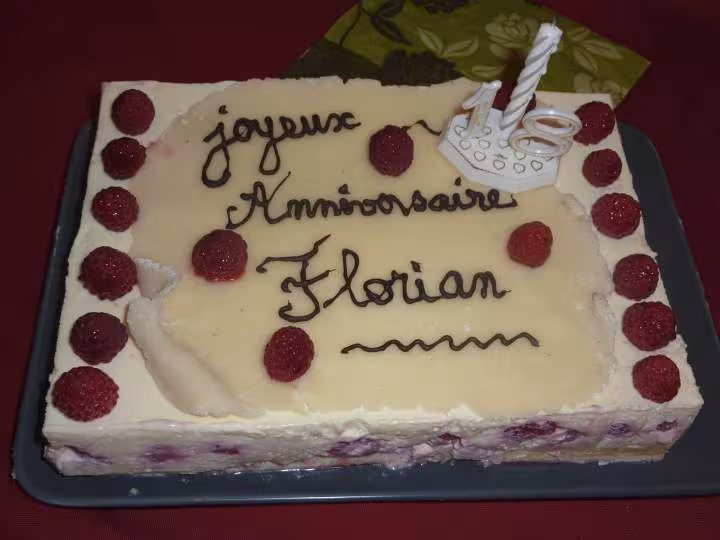 Bavarois chocolat blanc framboises