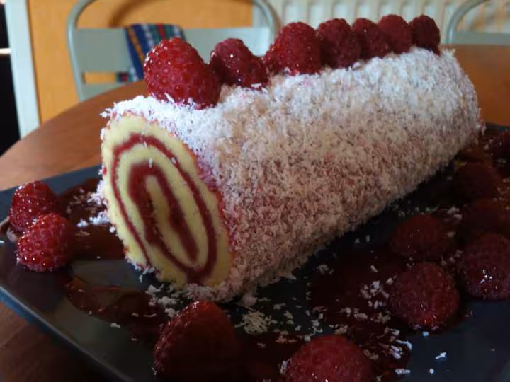 Roule aux framboises