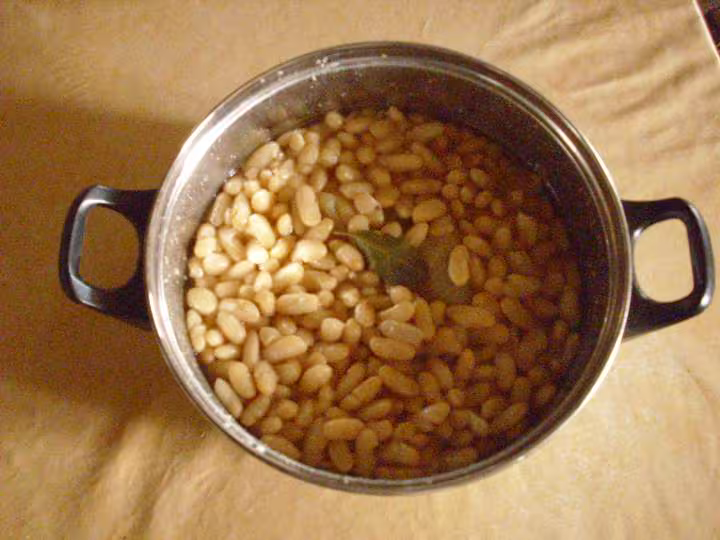 Haricots secs cuient avec du bicarbonate