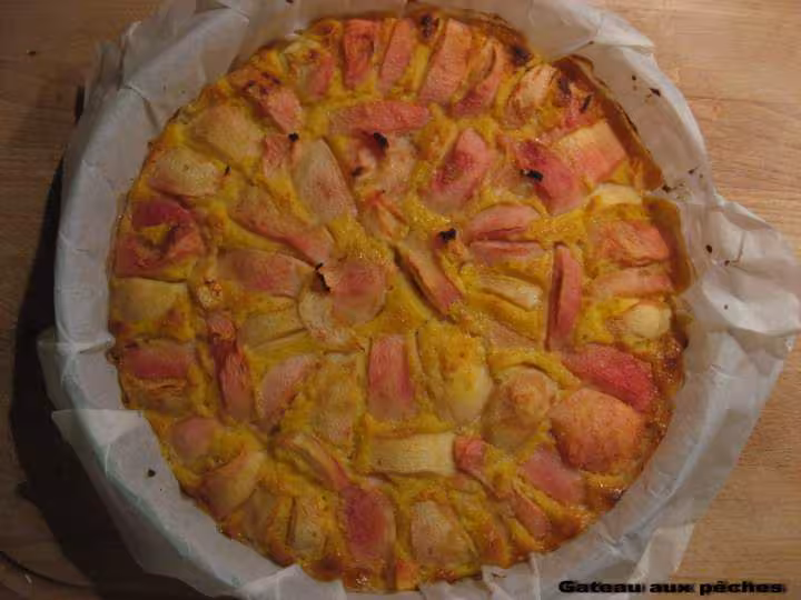 Gateau semoule aux peches