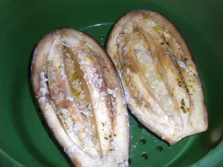 Aubergine vapeur au gorgonzola