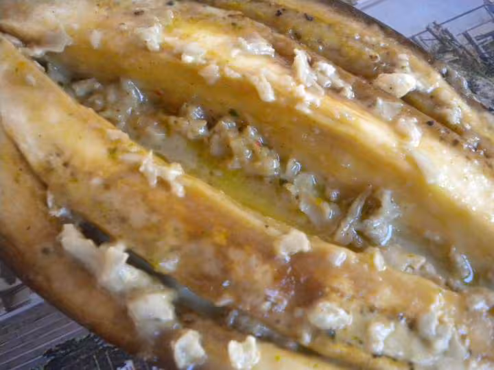 Aubergine vapeur au gorgonzola