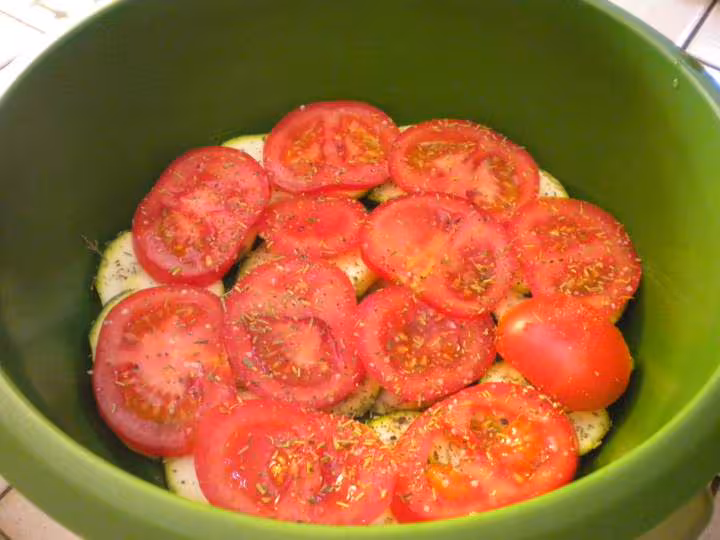 Courgette et tomate au parfum de provence