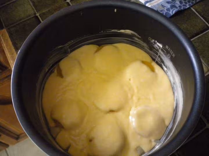Gateau brioche aux poires abricots et pralines