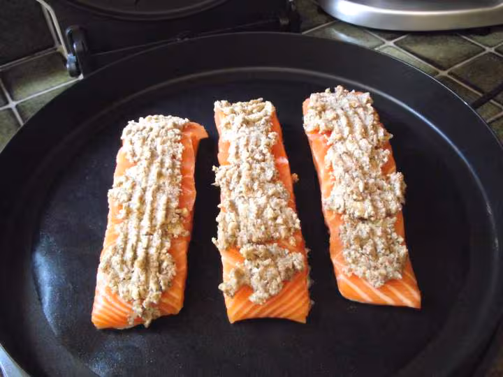 Pave saumon en croute de champignons