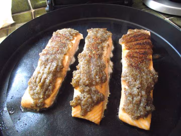 Pave saumon en croute de champignons
