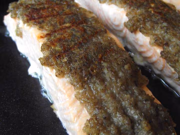 Pave saumon en croute de champignons