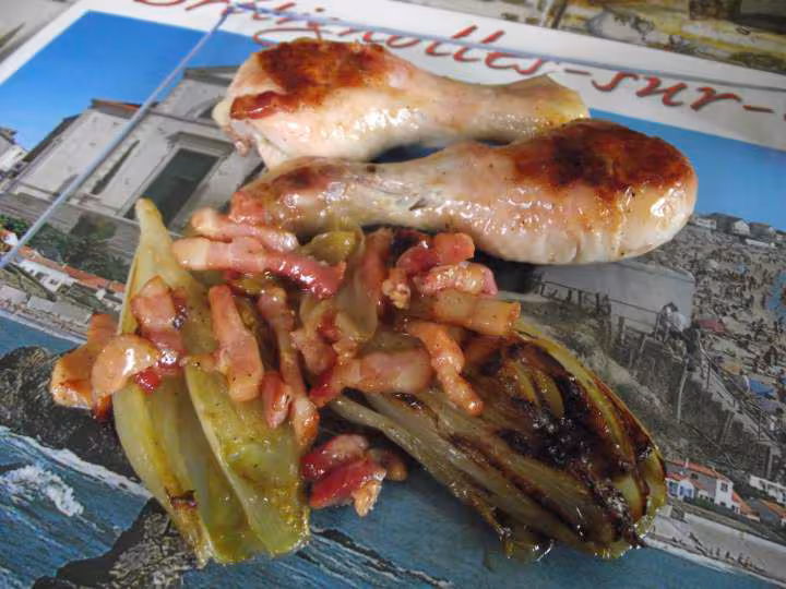 Pilons poulet endives lardons